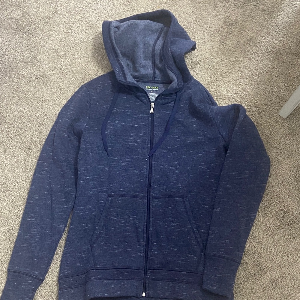 tek gear navy marled full-zip hoodie